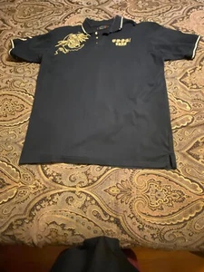 Vintage Y2K 90s Coogi Luxe Club Gold Winged Dragon Moon Shirt Size XXXL Hip Hop - Picture 1 of 12