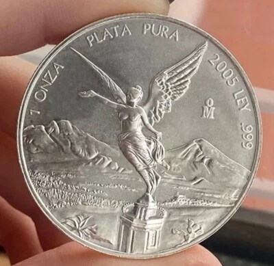 MESSICO 1 ONCIA OZ 2005 ARGENTO SILVER PURO 999 FIOR DI CONIO UNC - Immagine 1 di 3