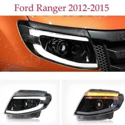 For Ford Ranger 2012-2015 LED Headlight Assembly DRL White/Amber Turn Signal 2PC - Image 1 of 4