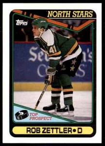1990-91 Topps Hockey Card Rob Zettler Rookie Minnesota North Stars #289 - Picture 1 of 2