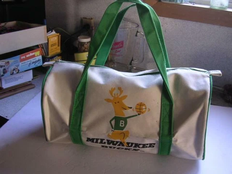 Vintage Unused 1970's Milwaukee Bucks Canvas Duffel Bag Cover