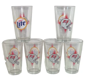 Tampa Bay Buccaneers Miller Lite Football Helmet Drinking Glasses NFL Lot of 6 - Picture 1 of 1