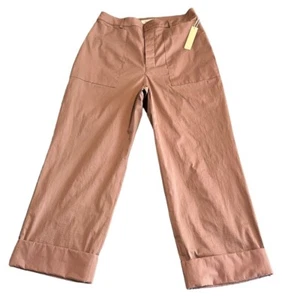 James Street Co. Trousers Womens 12 Beige High Rise Wide Leg Ankle Dress Pants - Picture 1 of 11