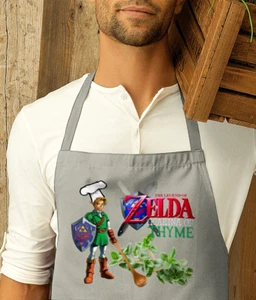 Ocarina of Thyme Kitchen Apron Inspired by The Legend of Zelda Video Games - Picture 1 of 2