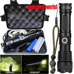 Most Powerful 99000000LM LED Military Torch USB Rechargeable Tactical Flashlight - Picture 1 of 24