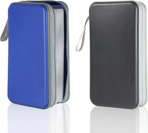 CD Case Holder 2 Pack100 Capacity DVD Case Plastic Wallet Booklet Portable St... - Picture 1 of 6