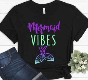 Mermaid Vibes Cute Womens Gift Mother Mom Mermaid Costume T-shirt - Picture 1 of 6