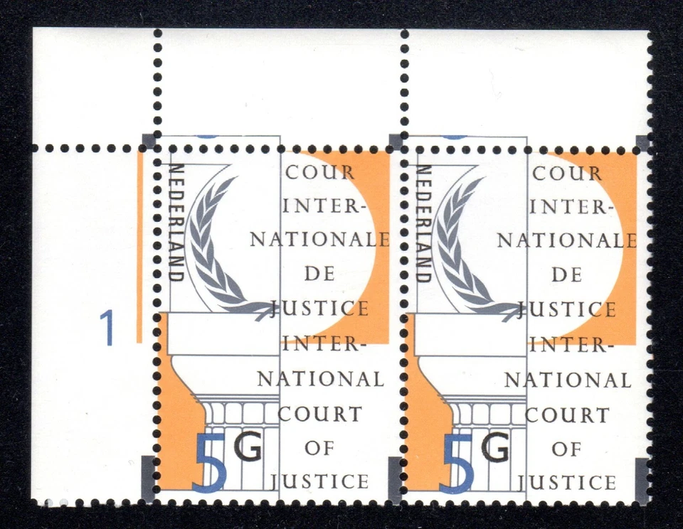 1989-94 Nederland SC# O57 - Peace Palace, The Hague - Pair - M-NH - Image 1 of 1