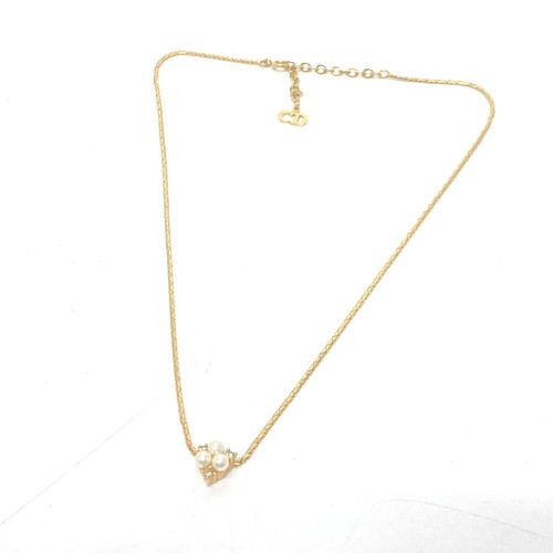 Dior 3P accessori catena perle collana collana metallo oro