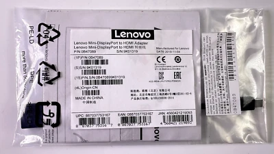 LOTx 10 Genuine Lenovo M-DisplayPort To HDMI Adapter 0B47089 Factory Sealed NEW - Image 1 of 3