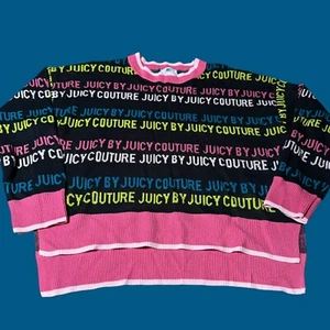 Juicy Couture Acryl Schwarz Rosa Sweatshirt Pullover Langarm Größe L - Bild 1 von 9