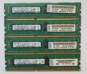 16GB SAMSUNG PC3L-10600R CL9 1Rx4 M393B5270CH0-YH9 (4x 4GB) ECC Memory RAM - Afbeelding 1 van 2