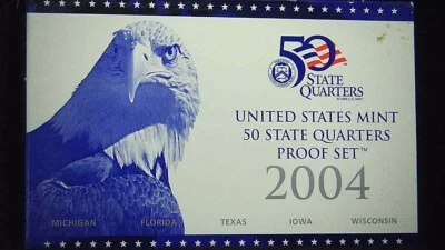 2004-S US Proof State Quarter Mint Set 5 Coins GDC Proof CN CLAD 21swc1003-1 - Image 1 of 4