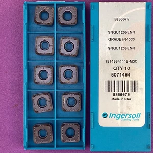 Insertos de fresado de carburo INGERSOLL SNGU 1205ENN 10 piezas IN4030🎯Maquinista - Imagen 1 de 1