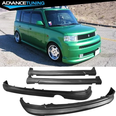 Fits 03-07 Scion XB Wagon K-Style Front Lip + Rear Bumper Lip + Side Skirts PU Foto 1 de 4