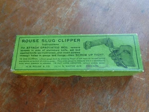 NEU Vintage ROUSE Buchdruck Blei Schnecke Clipper mit Anschlagplatte in Box - Bild 1 von 7
