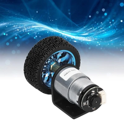 DC12V 178RPM Encoder Motor Set CW CCW Shaft DC Gear Motors With Bracket Whe TU - Image 1 of 4