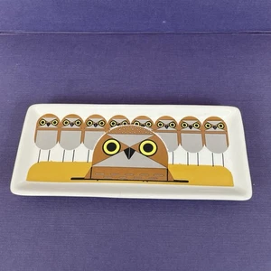 Charley Harper + Fishs Eddy 'Full House' Rectangular Ceramic Serving Tray 8” HTF - Afbeelding 1 van 7