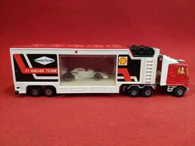 MAJORETTE SERIE 3000 CAMION RIMORCHIO VINTAGE F1 RACING TEAM GOODYEAR SHELL 1:43 - Immagine 1 di 4