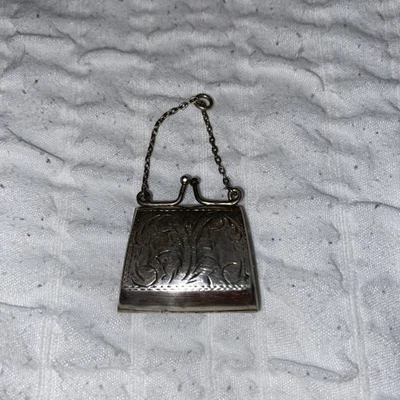 Bolsa de moedas de prata vintage início dos anos 1900. Chatelaine - Imagem 1 de 3