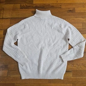 KIRKLAND Signature Zopfmuster 100% Kaschmir Rollkragen Luxus Pullover Gr. L - Bild 1 von 9