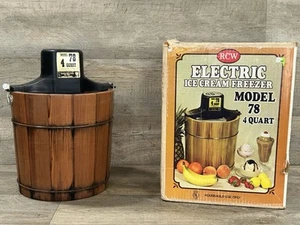 Vintage RCW Richmond Cedar Works 4 Qt Ice Cream Machine Maker - Picture 1 of 10