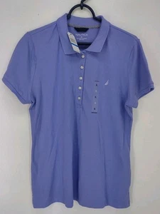 Nautica Polo Shirt Women's Size XL Short Sleeve Deep Periwinkle Stretch NWT - Picture 1 of 11