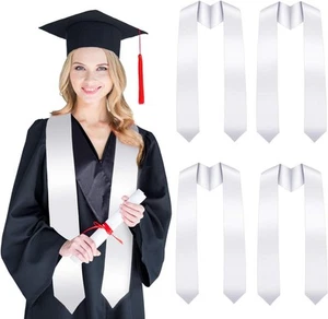Satinior 5 Stück 72 Zoll Abschluss Stola Sublimation Uni Honor weiß - Bild 1 von 6