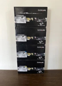 (4) Genuine Lexmark Toners C734A1CG, C734A1YG, and C734A1KG New&Unused - Picture 1 of 8