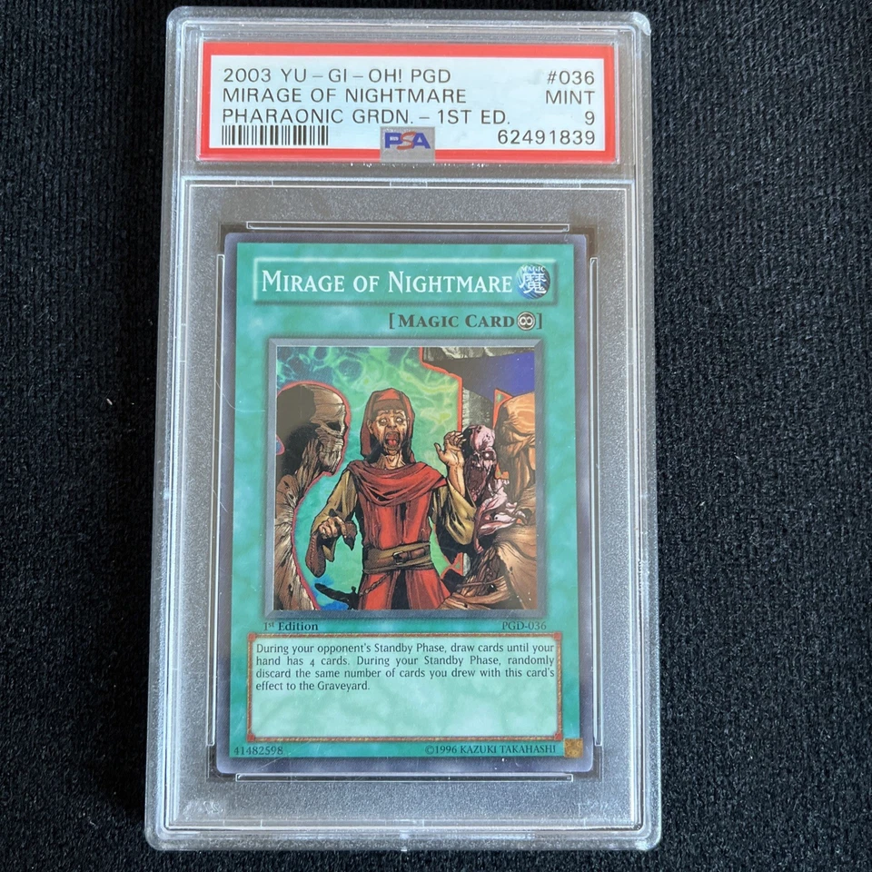 Yugioh Card 1st Ed. Mirage Of Nightmare Super Rare PSA 9 Mint, PGD-036 2003 (1) - Image 1 of 1