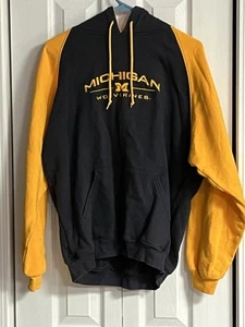 AS Sports Michigan Wolverines Pullover Hoodie Navy & Maize Men’s Size Medium - Picture 1 of 8