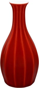 Bottiglia di sake giapponese Tokkuri Arita Ware Seitoen One Go smalto rosso smussato perla - Foto 1 di 3