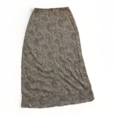 Saia J.jill Feminina Tamanho 6 Alta Paisley Taupe - Imagem 1 de 4