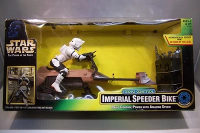 STAR WARS IMPERIAL SPEEDER BIKE W/ SCOUT TROOPER REMOTE CONTROL FIGURE NEW 27MHZ - Image 1 of 4