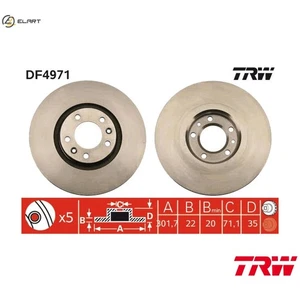 2x BRAKE DISC DF4971 FOR CITROEN 4HP /4HT 2.2L 4cyl C6UHZ 2.7L DT20C 3.0L 6cyl - Picture 1 of 12