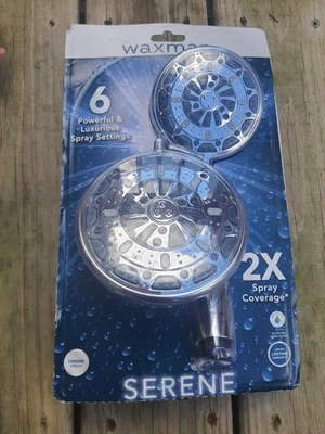 Cabezal de ducha fijo Waxman cromado con portátil y 6 ajustes de pulverización, Premium 1 paquete Foto 1 de 2