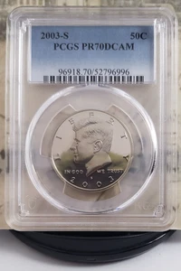 Medio dólar Kennedy Proof 2003-S - PCGS PR70DCAM - ¡Excelente calidad! 6996 - Imagen 1 de 6