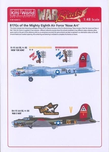 Kits World Decals 1/48 B-17G MIGHTY EIGHTH AIR FORCE Hikin for Home & Man 'O War - Picture 1 of 2