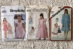 VTG Simplicity Pattern Gunne Sax Jessica McClintock Girls 8 - 12 Lot Of 3 CUT - Picture 1 of 7