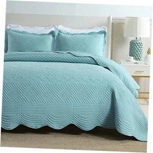Quilt Set Queen Size All Season Soft Queen Summer Quilt Full/Queen Blue - Picture 1 of 8