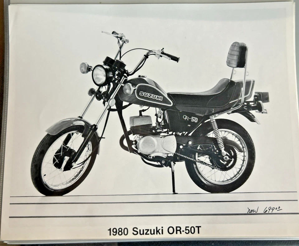 Suzuki OR-50T 1980 foto de prensa de fábrica B+W original Foto 1 de 1