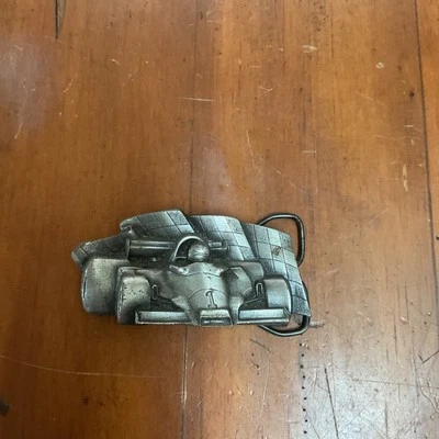 Hebilla de cinturón vintage años 70 FORMULA RACING indy car LATÓN MACIZO bergamota OCCIDENTAL Foto 1 de 2