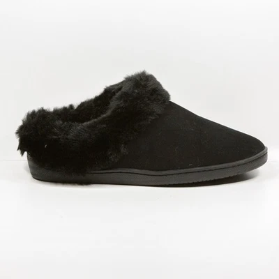 MY SLIPPERS Clog Slipper Suede Slip On Faux Fur Lined In/Outdoor Black Womens 9 - Image 1 of 4