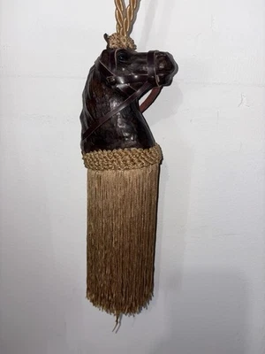 Leather Horse Head Equestrian Curtain Tie Back - Image 1 of 4
