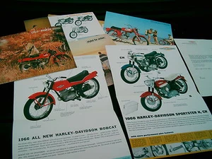 HARLEY DAVIDSON BROCHURES LOT OF 5:  1966 WITH LETTER  ENVELOPE CAN'T BEAT IT - Picture 1 of 6