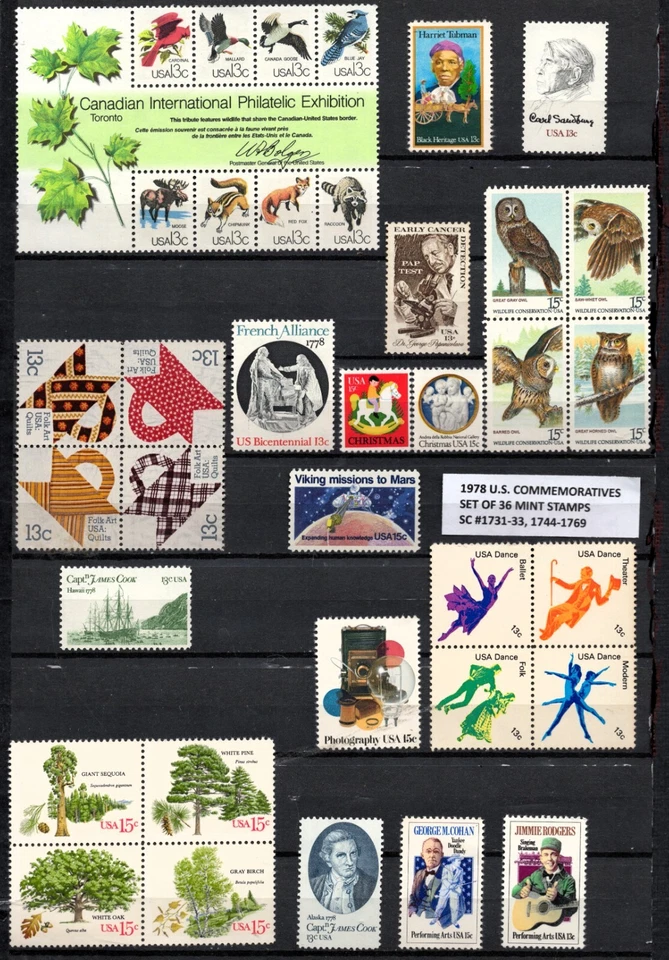 1978 US Year Set MNH – Scott #1731-33, 1744-1769 – 36 Stamp Complete Set - Image 1 of 1