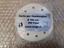 Carta separa hamburger Dischi da 100mm Confezione 500 Pezzi per Alimenti FORATA