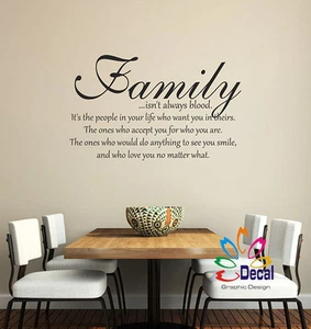 Family Isn't Always Blood... Wall Decor Decal Sticker Lettering Words Quote Q331 - Picture 1 of 2