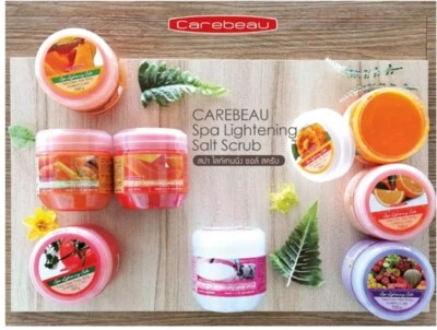 Carebeau Spa Lightening Salt Body Scrub 700g. Bright Smooth Skin Tomato Carrot - Image 1 of 4