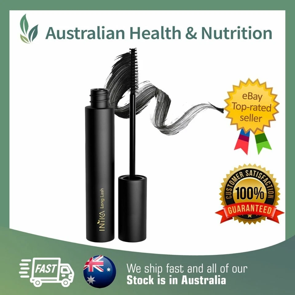 INIKA NATURAL VEGAN LONG LASH MINERAL MASCARA BLACK + FREE SHIPPING - Image 1 of 2